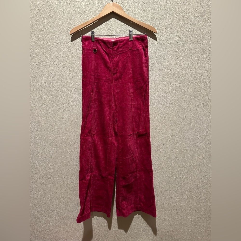 Maeve Pink Corduroy Wide Leg Pant High Rise Retro Boho Dopamine Size 25